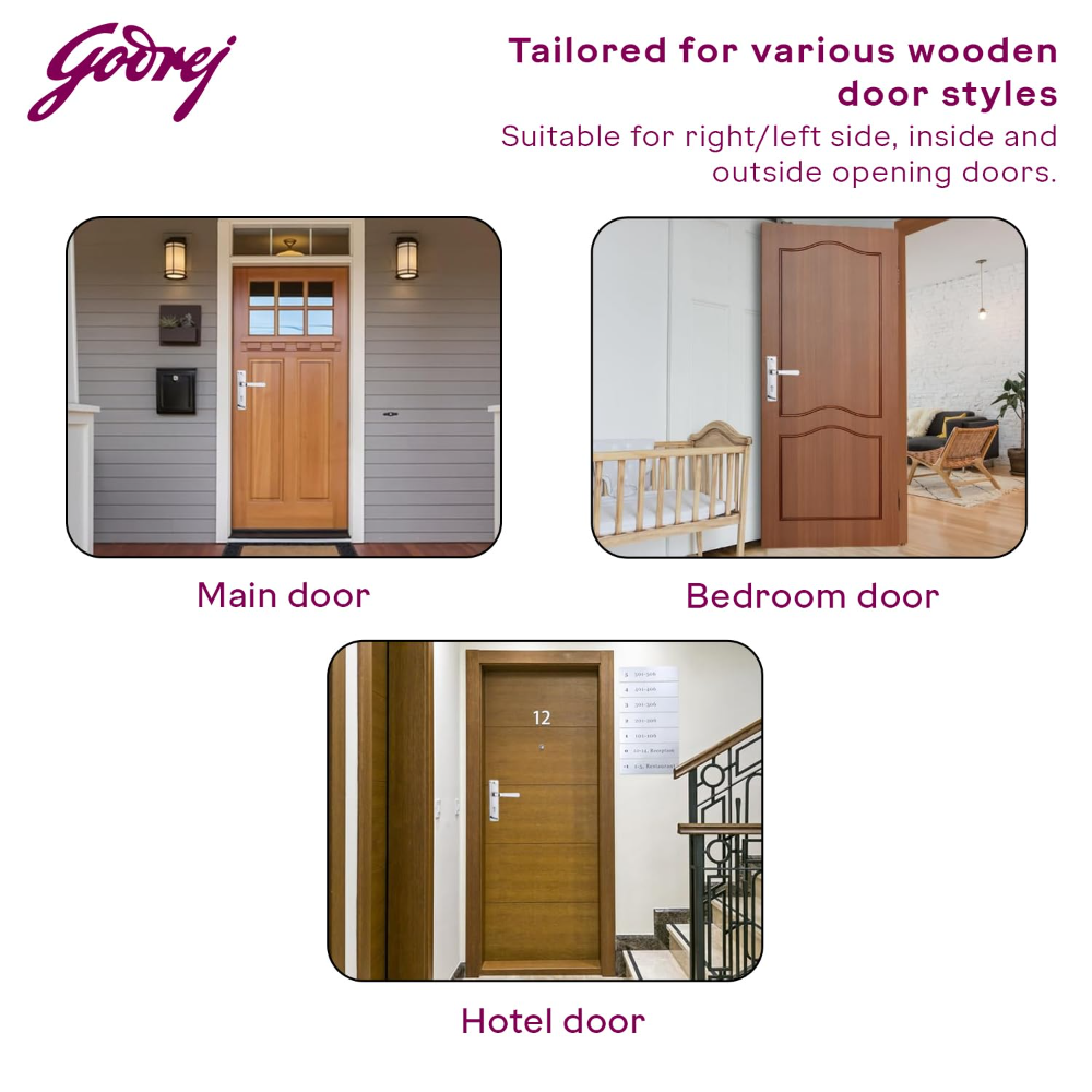 Godrej Mortise Lock|Handle Lock Set for Main and Internal Door I Eco Pin Cylinder|7 Inch Lockbody|ELC 04 6-Lever Zinc Alloy|3 Keys Isilver Finish|5Yr Warranty